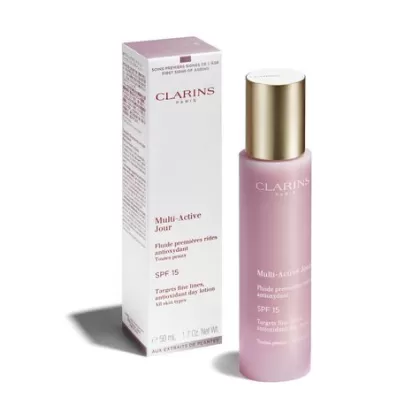 New Clarins Multi-Active Dia Fluido Spf 15 Para Todo Tipo De Pieles